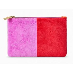 🍒 5/$20 new ipsy Fuzzy Red Pink Cosmetic Bag Pouch
